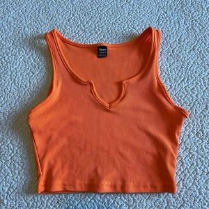 SHEIN Orange Sleeveless Crop Tank Top